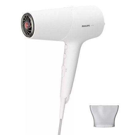 Philips Hair Dryer BHD500/00 2100 W, Number of temperature settings 3, Ionic function, Diffuser nozzle, White Philips Hair Dryer BHD500/00 2100 W, Number of temperature settings 3, Ionic function, Diffuser nozzle, White