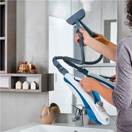 Polti Steam mop PTEU0296 Vaporetto SV460 Double Power 1500 W, Water tank capacity 0.3 L, White/Blue Polti Steam mop PTEU0296 Vaporetto SV460 Double Power 1500 W, Water tank capacity 0.3 L, White/Blue