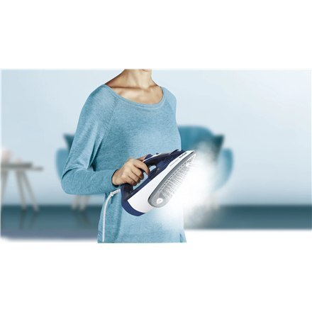 TEFAL FV2838E0 Steam Iron, 2400 W, Water tank capacity 270 ml, Continuous steam 40 g/min, Blue/White TEFAL FV2838E0 Steam Iron, 2400 W, Water tank capacity 270 ml, Continuous steam 40 g/min, Blue/White