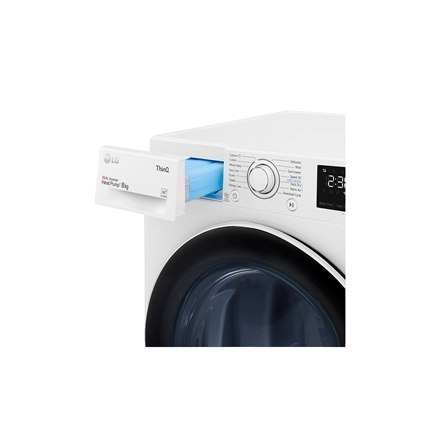 LG Dryer Machine RH80V3AV6N Energy efficiency class A++, Front loading, 8 kg, LED, Depth 69 cm, Wi-Fi, White LG Dryer Machine RH80V3AV6N Energy efficiency class A++, Front loading, 8 kg, LED, Depth 69 cm, Wi-Fi, White
