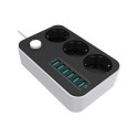 ColorWay Power Socket :3 EU plugs/6USB Blac CW-CHE36B 1.8 m, Black ColorWay Power Socket :3 EU plugs/6USB Blac CW-CHE36B 1.8 m, Black