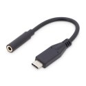 Digitus USB Type-C Audio adapter cable, Type-C - 3.5mm M/F, 0.2m, Audio input/output, Version 3.1 AK-300321-002-S Black, 3.5mm, Digitus USB Type-C Audio adapter cable, Type-C - 3.5mm M/F, 0.2m, Audio input/output, Version 3.1 AK-300321-002-S Black, 3.5mm,