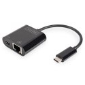 Digitus USB-Type-C Gigabit Ethernet Adapter + PD with power delivery function DN-3027 Black Digitus USB-Type-C Gigabit Ethernet Adapter + PD with power delivery function DN-3027 Black