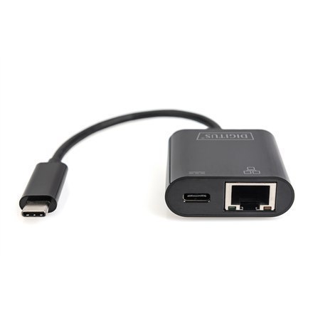 Digitus USB-Type-C Gigabit Ethernet Adapter + PD with power delivery function DN-3027 Black Digitus USB-Type-C Gigabit Ethernet Adapter + PD with power delivery function DN-3027 Black