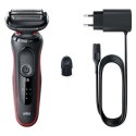 Braun Shaver 51-R1000s Operating time (max) 50 min, Wet & Dry, Black/Red Braun Shaver 51-R1000s Operating time (max) 50 min, Wet & Dry, Black/Red