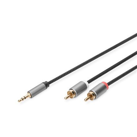 Digitus Stereo 3.5mm to 2RCA Splitter Y, M to M DB-510330-018-S 3.5mm stereo, 2x RCA plug, 1.8 m Digitus Stereo 3.5mm to 2RCA Splitter Y, M to M DB-510330-018-S 3.5mm stereo, 2x RCA plug, 1.8 m