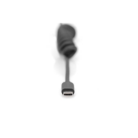 Digitus USB 2.0 Type A to USB C Spiral Cable AK-300430-006-S Black, 1 m Digitus USB 2.0 Type A to USB C Spiral Cable AK-300430-006-S Black, 1 m