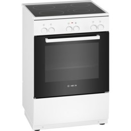 Kuchenka Bosch Cooker HKA090220U Series 2 Vitroceramiczna, Piekarnik typ Elektr, Biały, Width 60 cm, Grilling, 66 L, Depth 60 cm