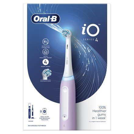 Oral-B Electric Toothbrush iOG4.1A6.1DK iO4 Rechargeable, For adults, Number of brush heads included 1, Lavender, Number of teet Oral-B Electric Toothbrush iOG4.1A6.1DK iO4 Rechargeable, For adults, Number of brush heads included 1, Lavender, Number of teet