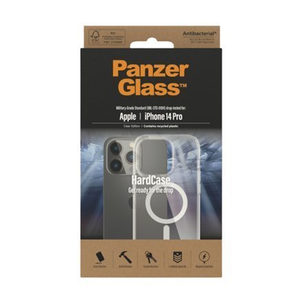PanzerGlass HardCase MagSafe Compatible Back protection, Apple, iPhone 14 Pro, 100% Recycled Polyurethane (TPU), Transparent PanzerGlass HardCase MagSafe Compatible Back protection, Apple, iPhone 14 Pro, 100% Recycled Polyurethane (TPU), Transparent