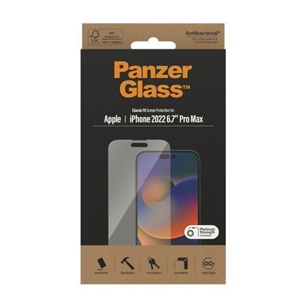 PanzerGlass Screen protector, Apple, iPhone 14 Pro Max, Glass, Transparent PanzerGlass Screen protector, Apple, iPhone 14 Pro Max, Glass, Transparent