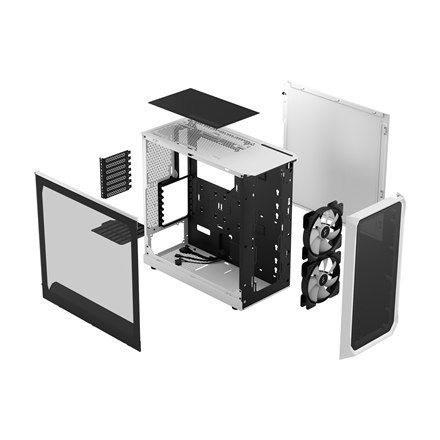 Fractal Design Focus 2 RGB White TG Clear Tint, Midi Tower, Power supply included No Fractal Design Focus 2 RGB White TG Clear Tint, Midi Tower, Power supply included No