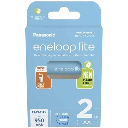 Panasonic Rechargeable Batteries ENELOOP Lite BK-3LCCE/2BE AA, 950 mAh, 2 pc(s) Panasonic Rechargeable Batteries ENELOOP Lite BK-3LCCE/2BE AA, 950 mAh, 2 pc(s)