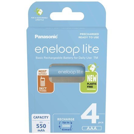 Panasonic Rechargeable Batteries ENELOOP Lite BK-4LCCE/4BE AAA, 550 mAh, 4 pc(s) Panasonic Rechargeable Batteries ENELOOP Lite BK-4LCCE/4BE AAA, 550 mAh, 4 pc(s)