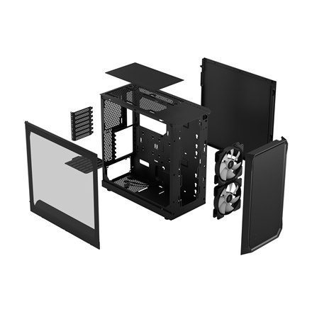 Fractal Design Focus 2 RGB Black TG Clear Tint, Midi Tower, Power supply included No Fractal Design Focus 2 RGB Black TG Clear Tint, Midi Tower, Power supply included No