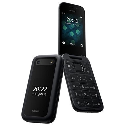 Nokia 2660 Flip Black, 2.8 ", TFT LCD, 240 x 320, Unisoc, T107, Internal RAM 0.048 GB, 0.128 GB, microSDHC, Dual SIM, Main camer Nokia 2660 Flip Black, 2.8 ", TFT LCD, 240 x 320, Unisoc, T107, Internal RAM 0.048 GB, 0.128 GB, microSDHC, Dual SIM, Main camer