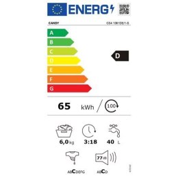Candy Washing Machine CS4 1061DE/1-S Energy efficiency class D, Front loading, Washing capacity 6 kg, 1000 RPM, Depth 45 cm, Wid