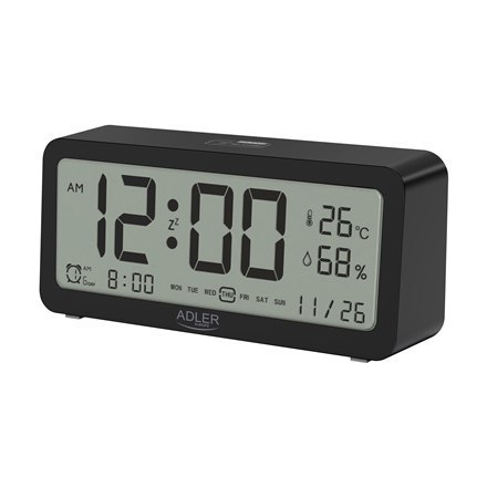 Adler Alarm Clock AD 1195b Black, Alarm function Adler Alarm Clock AD 1195b Black, Alarm function