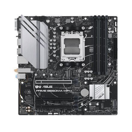 Asus PRIME B650M-A WIFI II Processor family AMD, Processor socket AM5, DDR5 DIMM, Memory slots 4, Supported hard disk drive inte Asus PRIME B650M-A WIFI II Processor family AMD, Processor socket AM5, DDR5 DIMM, Memory slots 4, Supported hard disk drive inte