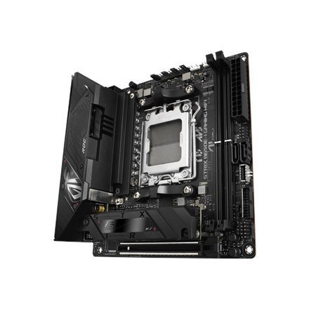 Asus ROG STRIX B650E-I GAMING WIFI Processor family AMD, Processor socket AM5, DDR5 DIMM, Memory slots 2, Supported hard disk dr Asus ROG STRIX B650E-I GAMING WIFI Processor family AMD, Processor socket AM5, DDR5 DIMM, Memory slots 2, Supported hard disk dr