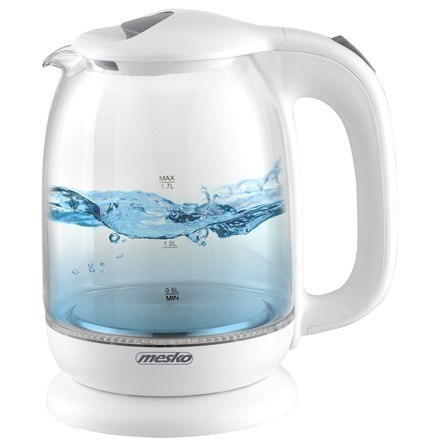 Mesko Kettle MS 1302w Electric, 2200 W, 1.7 L, Glass, 360° rotational base, White Mesko Kettle MS 1302w Electric, 2200 W, 1.7 L, Glass, 360° rotational base, White