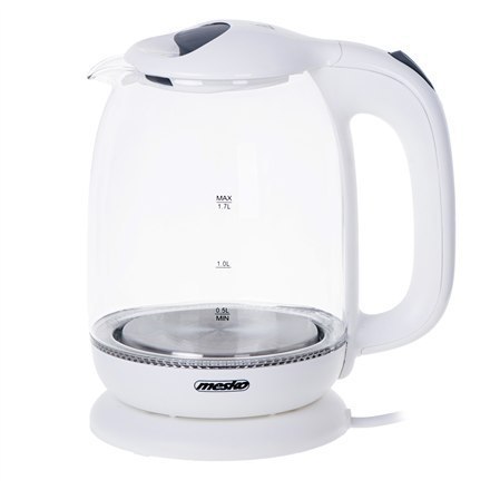 Mesko Kettle MS 1302w Electric, 2200 W, 1.7 L, Glass, 360° rotational base, White Mesko Kettle MS 1302w Electric, 2200 W, 1.7 L, Glass, 360° rotational base, White
