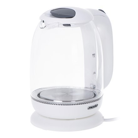 Mesko Kettle MS 1302w Electric, 2200 W, 1.7 L, Glass, 360° rotational base, White Mesko Kettle MS 1302w Electric, 2200 W, 1.7 L, Glass, 360° rotational base, White