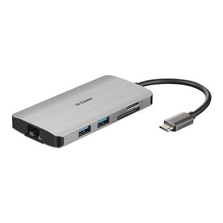 D-Link 8-in-1 USB-C Hub with HDMI/Ethernet/Card Reader/Power Delivery DUB-M810 0.15 m D-Link 8-in-1 USB-C Hub with HDMI/Ethernet/Card Reader/Power Delivery DUB-M810 0.15 m