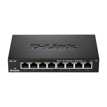 D-Link Ethernet Switch DES-108/E Unmanaged, Desktop, 10/100 Mbps (RJ-45) ports quantity 8 D-Link Ethernet Switch DES-108/E Unmanaged, Desktop, 10/100 Mbps (RJ-45) ports quantity 8
