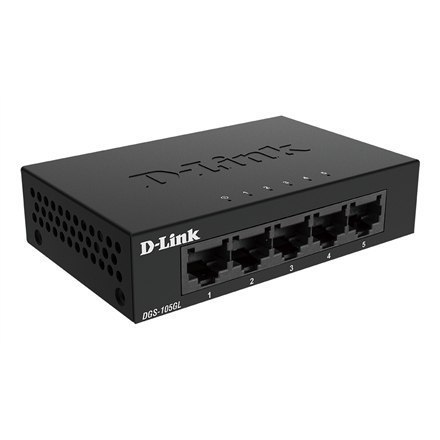 D-Link Ethernet Switch DGS-105GL/E Unmanaged, Desktop, 1 Gbps (RJ-45) ports quantity 5 D-Link Ethernet Switch DGS-105GL/E Unmanaged, Desktop, 1 Gbps (RJ-45) ports quantity 5