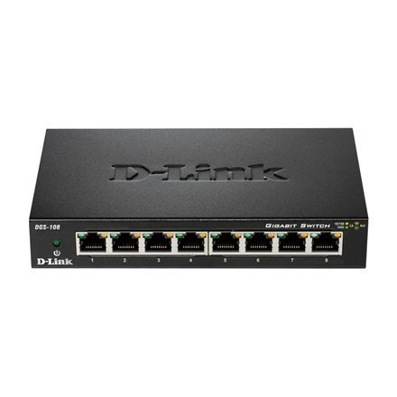 D-Link Switch DGS-108/E Unmanaged, Desktop, 1 Gbps (RJ-45) ports quantity 8 D-Link Switch DGS-108/E Unmanaged, Desktop, 1 Gbps (RJ-45) ports quantity 8