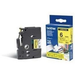 Brother TZe-611 Laminated Tape Black on Yellow, TZe, 8 m, 6 mm