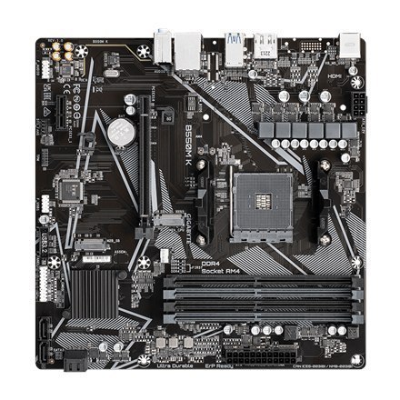 Gigabyte B550M K 1.0 M/B Processor family AMD, Processor socket AM4, DDR4 DIMM, Memory slots 4, Supported hard disk drive interf Gigabyte B550M K 1.0 M/B Processor family AMD, Processor socket AM4, DDR4 DIMM, Memory slots 4, Supported hard disk drive interf
