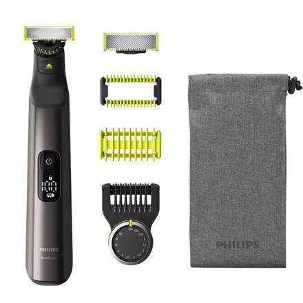 Philips QP6551/15 OneBlade Pro Hair, Face and Body Trimmer Cordless, Wet & Dry, Number of length steps 14, Black/Green Philips QP6551/15 OneBlade Pro Hair, Face and Body Trimmer Cordless, Wet & Dry, Number of length steps 14, Black/Green