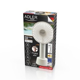 Adler Fan AD 7331w Portable Mini Fan USB, Number of speeds 3, 4.5 W, Diameter 9 cm, White