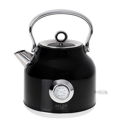 Adler Kettle with a Thermomete AD 1346b Electric, 2200 W, 1.7 L, Stainless steel, 360° rotational base, Black Adler Kettle with a Thermomete AD 1346b Electric, 2200 W, 1.7 L, Stainless steel, 360° rotational base, Black