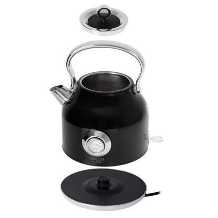 Adler Kettle with a Thermomete AD 1346b Electric, 2200 W, 1.7 L, Stainless steel, 360° rotational base, Black Adler Kettle with a Thermomete AD 1346b Electric, 2200 W, 1.7 L, Stainless steel, 360° rotational base, Black