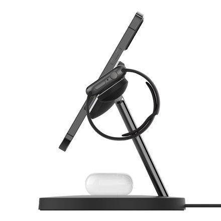 Belkin Pro MagSafe 3in1 Wireless Charging Stand + AC Power Adapter BOOST CHARGE Black, 15 W Belkin Pro MagSafe 3in1 Wireless Charging Stand + AC Power Adapter BOOST CHARGE Black, 15 W