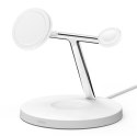 Belkin Pro MagSafe 3in1 Wireless Charging Stand + AC Power Adapter BOOST CHARGE White, 15 W Belkin Pro MagSafe 3in1 Wireless Charging Stand + AC Power Adapter BOOST CHARGE White, 15 W