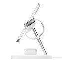 Belkin Pro MagSafe 3in1 Wireless Charging Stand + AC Power Adapter BOOST CHARGE White, 15 W Belkin Pro MagSafe 3in1 Wireless Charging Stand + AC Power Adapter BOOST CHARGE White, 15 W