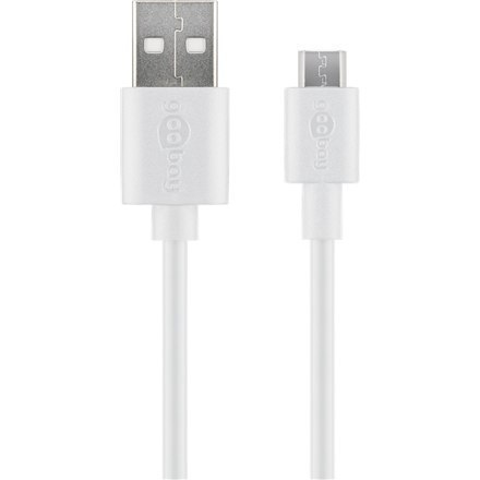 Goobay Micro USB charging and sync cable 43837 White, USB 2.0 micro male (type B), USB 2.0 male (type A) Goobay Micro USB charging and sync cable 43837 White, USB 2.0 micro male (type B), USB 2.0 male (type A)