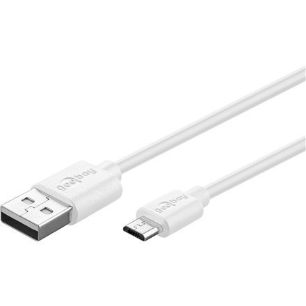 Goobay Micro USB charging and sync cable 43837 White, USB 2.0 micro male (type B), USB 2.0 male (type A) Goobay Micro USB charging and sync cable 43837 White, USB 2.0 micro male (type B), USB 2.0 male (type A)