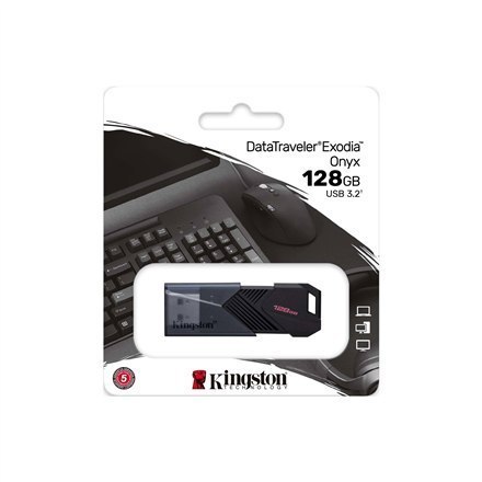 Kingston DataTraveler Exodia Onyx 128 GB, USB 3.2, Black Kingston DataTraveler Exodia Onyx 128 GB, USB 3.2, Black