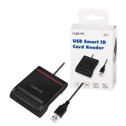 Logilink USB 2.0 card reader, for smart ID CR0047 Black Logilink USB 2.0 card reader, for smart ID CR0047 Black