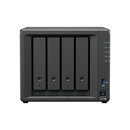 Synology Rack NAS DS423+ J4125, Processor frequency 2.7 GHz, 2 GB, DDR4, RAID 0,1,5,6,10,Hybrid, 2x1GbE/2xUSB3.2, System Fan: 9 Synology Rack NAS DS423+ J4125, Processor frequency 2.7 GHz, 2 GB, DDR4, RAID 0,1,5,6,10,Hybrid, 2x1GbE/2xUSB3.2, System Fan: 9