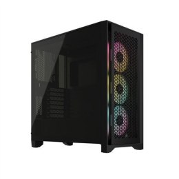 Corsair Tempered Glass PC Case iCUE 4000D RGB AIRFLOW Side window, Black, Mid-Tower, Power supply included No