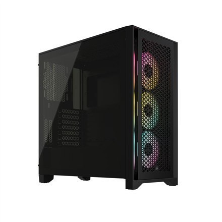 Corsair Tempered Glass PC Case iCUE 4000D RGB AIRFLOW Side window, Black, Mid-Tower, Power supply included No
