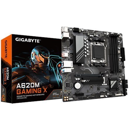 Gigabyte A620M GAMING XG10 Processor family AMD, Processor socket AM5, DDR5 DIMM, Memory slots 4, Supported hard disk drive int Gigabyte A620M GAMING XG10 Processor family AMD, Processor socket AM5, DDR5 DIMM, Memory slots 4, Supported hard disk drive int