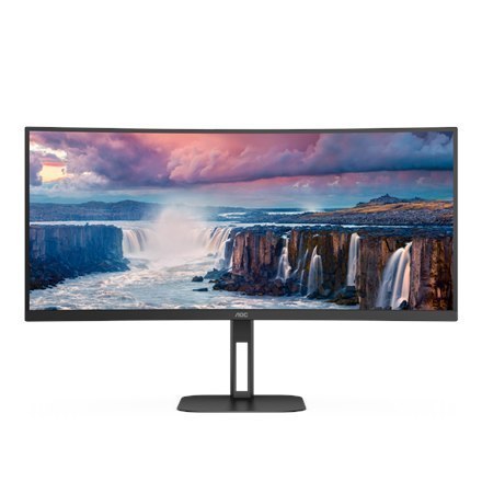 AOC Curved Monitor CU34V5C/BK 34 ", VA, WQHD, 3440 x 1440, 21:9, 4 ms, 300 cd/m², HDMI ports quantity 1, 100 Hz AOC Curved Monitor CU34V5C/BK 34 ", VA, WQHD, 3440 x 1440, 21:9, 4 ms, 300 cd/m², HDMI ports quantity 1, 100 Hz