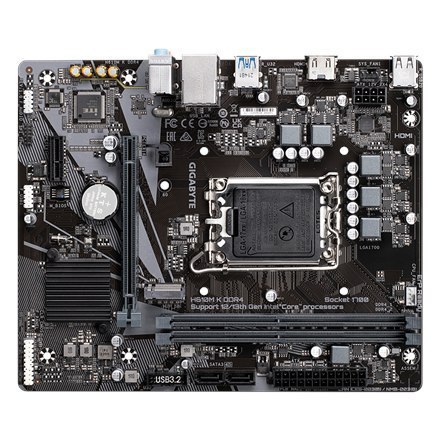 Gigabyte H610M K DDR4 1.0 M/B Processor family Intel, Processor socket LGA1700, DDR4 DIMM, Memory slots 2, Supported hard disk Gigabyte H610M K DDR4 1.0 M/B Processor family Intel, Processor socket LGA1700, DDR4 DIMM, Memory slots 2, Supported hard disk